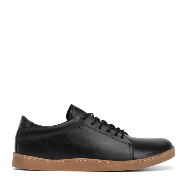 Siyah Hakiki Deri Kadın Sneaker - K4MEAY068708-A23 - Tergan Four Season