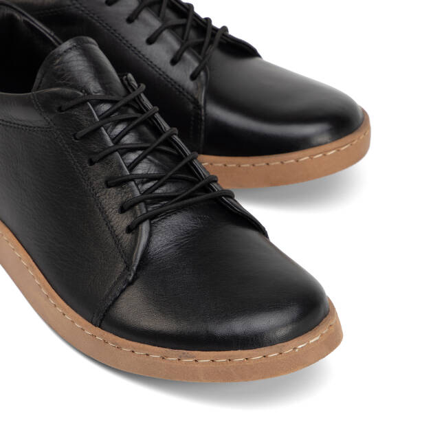 Siyah Hakiki Deri Kadın Sneaker - K4MEAY068708-A23 - Tergan Four Season