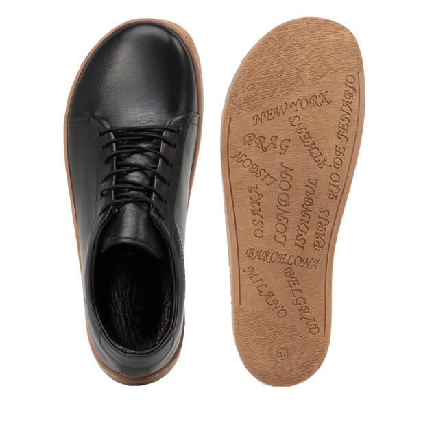 Siyah Hakiki Deri Kadın Sneaker - K4MEAY068708-A23 - Tergan Four Season