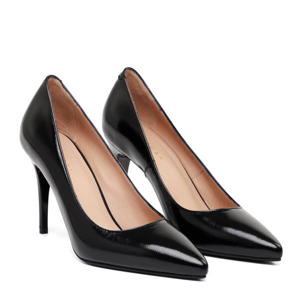 Siyah Hakiki Rugan Deri Kadın Stiletto - K26I1AY68385-A07 - 2