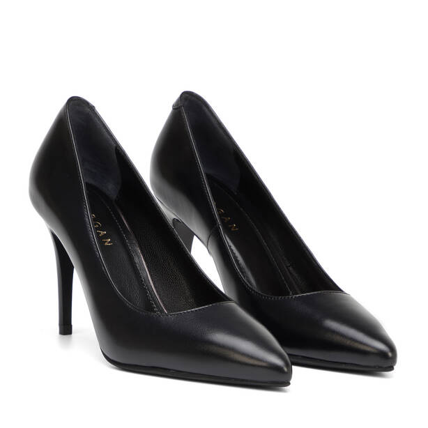 Siyah Hakiki Deri Kadın Stiletto - K26S1AY68854-A23 - 2