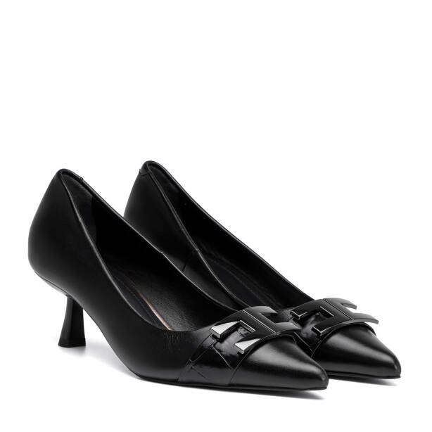 Siyah Hakiki Deri Kadın Stiletto - K26S1AY68859-A23 - 2