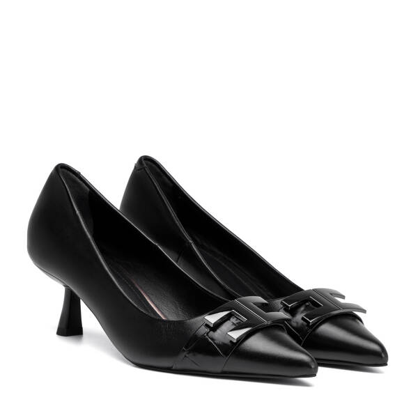 Siyah Hakiki Deri Kadın Stiletto - K26S1AY68859-A23 - 2