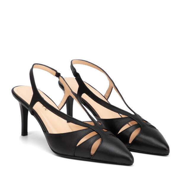 Siyah Hakiki Deri Kadın Stiletto - K26Y1AY68389-A23 - 2