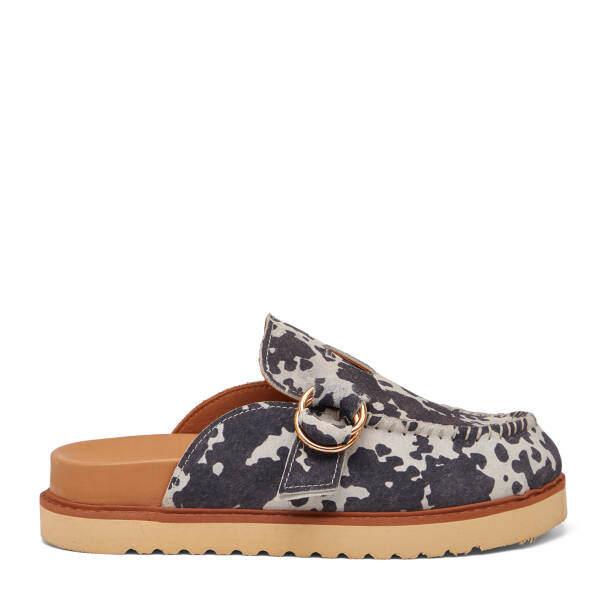 Siyah Hakiki Deri Kadın Terlik - K26Y1TR68400-A23 - Tergan