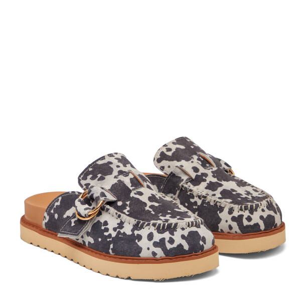 Siyah Hakiki Deri Kadın Terlik - K26Y1TR68400-A23 - Tergan