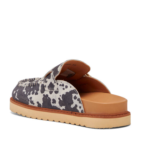 Siyah Hakiki Deri Kadın Terlik - K26Y1TR68400-A23 - 4