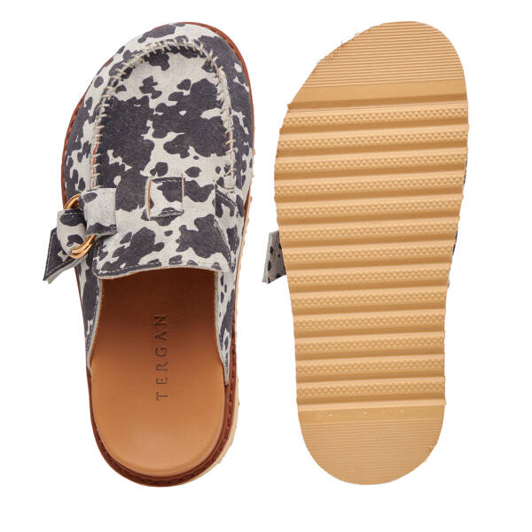 Siyah Hakiki Deri Kadın Terlik - K26Y1TR68400-A23 - 6