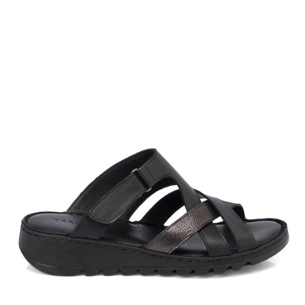 Siyah Hakiki Deri Kadın Terlik - K26Y1TR68500-A23 