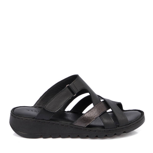 Siyah Hakiki Deri Kadın Terlik - K26Y1TR68500-A23 - 1