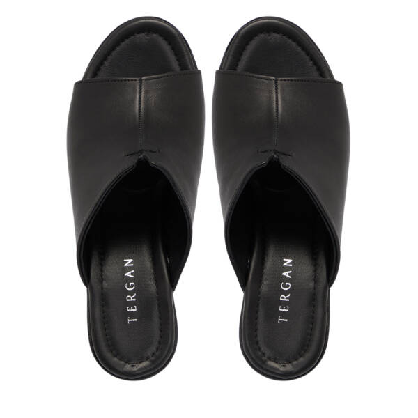 Siyah Hakiki Deri Kadın Terlik - K26Y1TR68524-A23 - 5