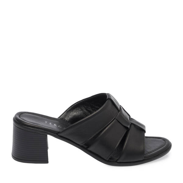 Siyah Hakiki Deri Kadın Terlik - K26Y1TR68525-A23 - 1