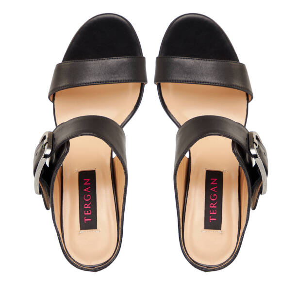 Siyah Hakiki Deri Kadın Terlik - K26Y1TR68568-A23 - 5