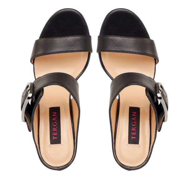 Siyah Hakiki Deri Kadın Terlik - K26Y1TR68568-A23 - 5