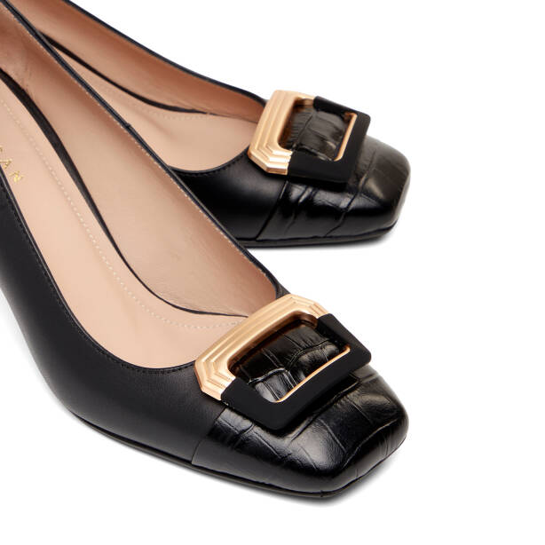 Siyah Hakiki Deri Kadın Topuklu Ayakkabı - K26I1AY68383-A23 - 3