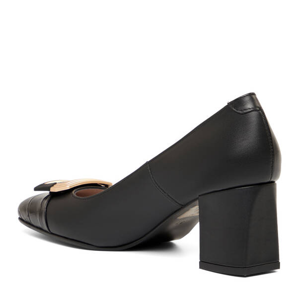 Siyah Hakiki Deri Kadın Topuklu Ayakkabı - K26I1AY68383-A23 - 4