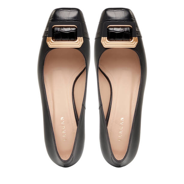 Siyah Hakiki Deri Kadın Topuklu Ayakkabı - K26I1AY68383-A23 - 5