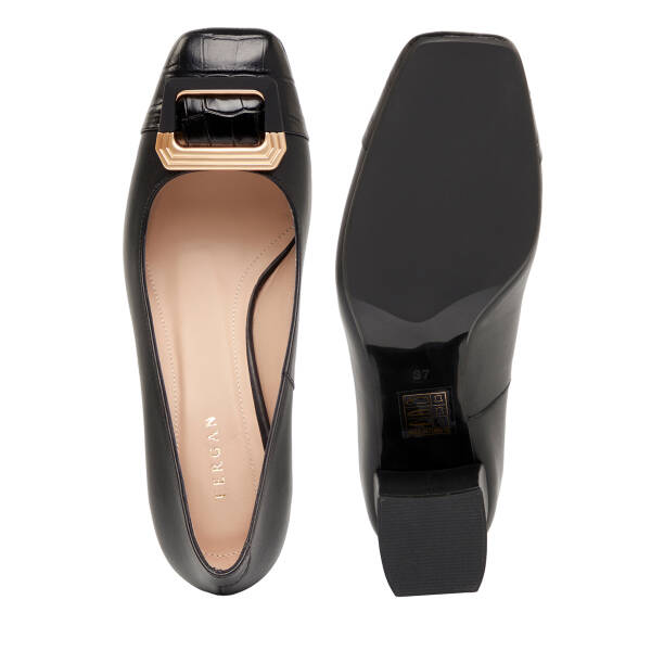 Siyah Hakiki Deri Kadın Topuklu Ayakkabı - K26I1AY68383-A23 - 6