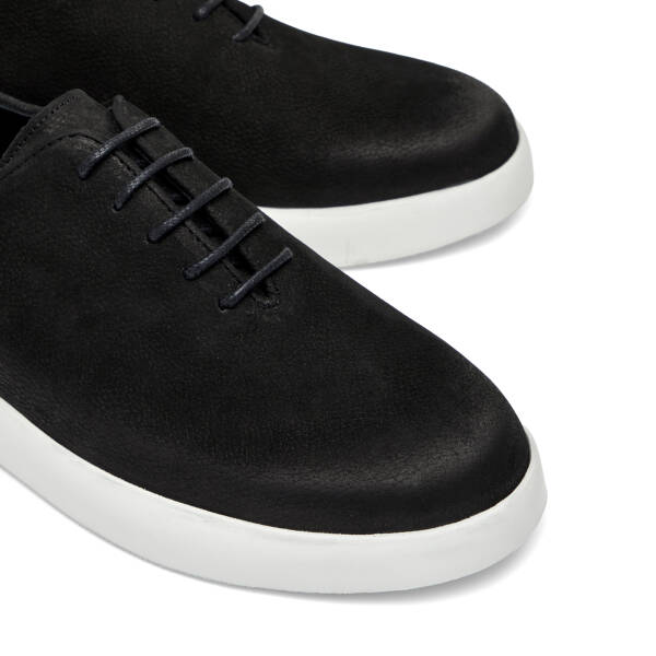 Siyah Hakiki Nubuk Deri Erkek Casual Ayakkabı - E26I1AY57611-A64 - 3