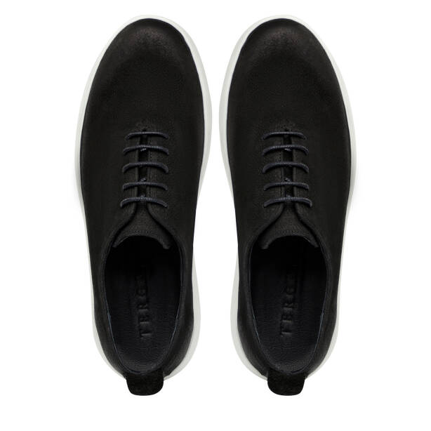 Siyah Hakiki Nubuk Deri Erkek Casual Ayakkabı - E26I1AY57611-A64 - 5