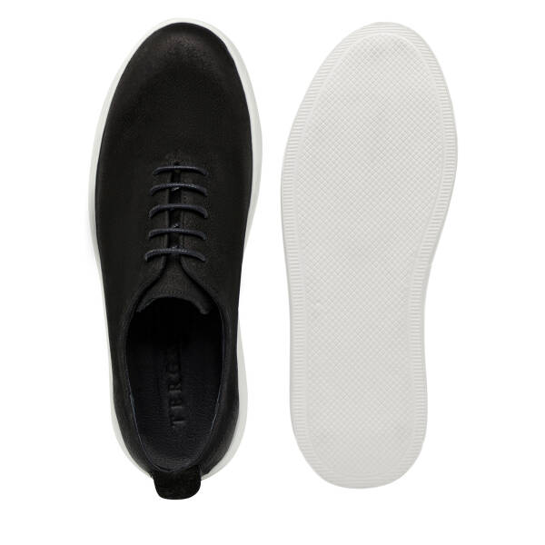 Siyah Hakiki Nubuk Deri Erkek Casual Ayakkabı - E26I1AY57611-A64 - 6