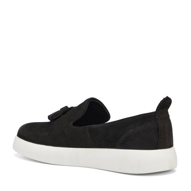 Siyah Hakiki Nubuk Deri Erkek Casual Ayakkabı - E26I1AY57612-A64 - 4