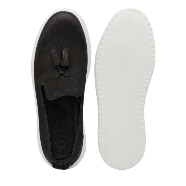 Siyah Hakiki Nubuk Deri Erkek Casual Ayakkabı - E26I1AY57612-A64 - 6