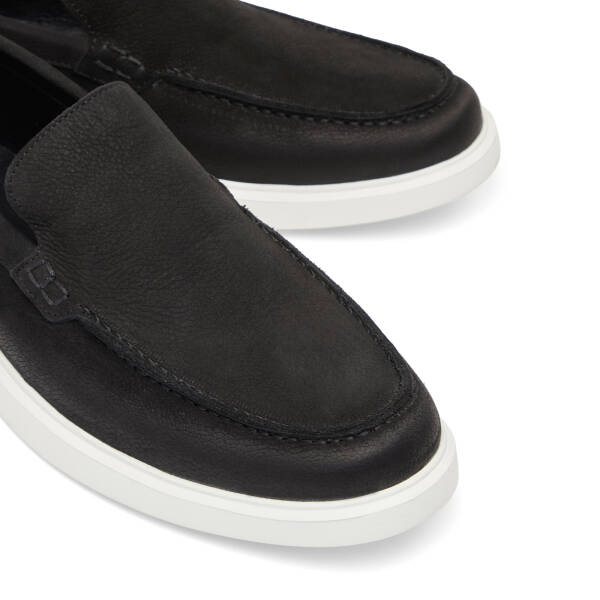 Siyah Hakiki Nubuk Deri Erkek Casual Ayakkabı - E26I1AY57613-A64 - 3