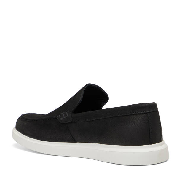 Siyah Hakiki Nubuk Deri Erkek Casual Ayakkabı - E26I1AY57613-A64 - 4