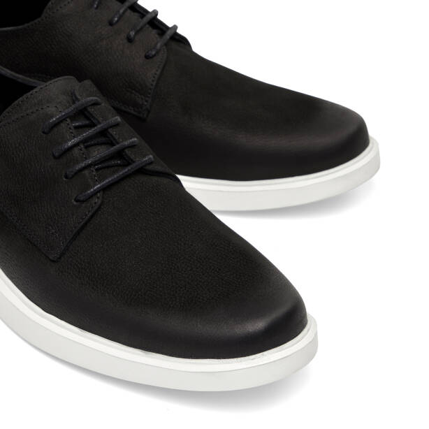 Siyah Hakiki Nubuk Deri Erkek Casual Ayakkabı - E26I1AY57614-A64 - 3