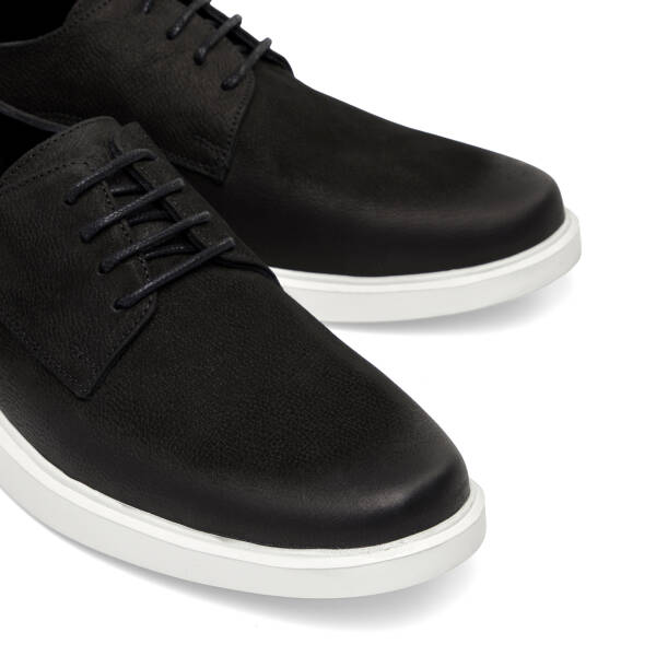 Siyah Hakiki Nubuk Deri Erkek Casual Ayakkabı - E26I1AY57614-A64 - 3