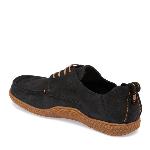 Siyah Hakiki Nubuk Deri Erkek Casual Ayakkabı - E26I1AY57619-A64 - 3