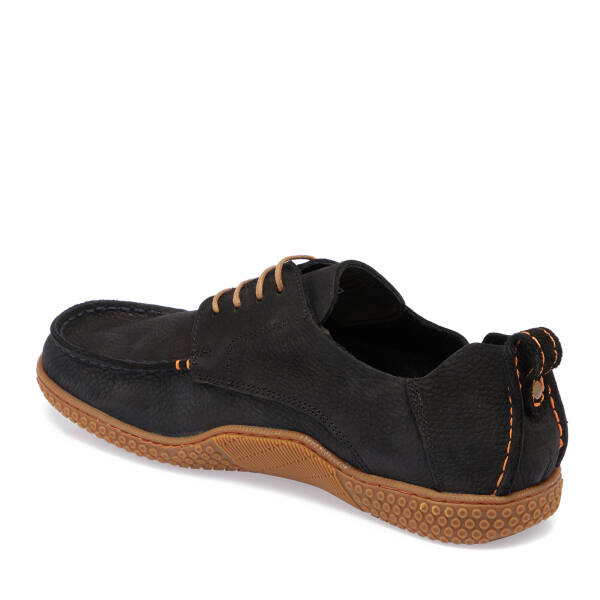 Siyah Hakiki Nubuk Deri Erkek Casual Ayakkabı - E26I1AY57619-A64 - 3