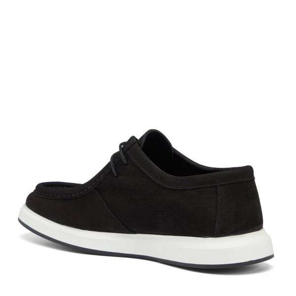 Siyah Hakiki Nubuk Deri Erkek Casual Ayakkabı - E26I1AY57635-A64 - 4