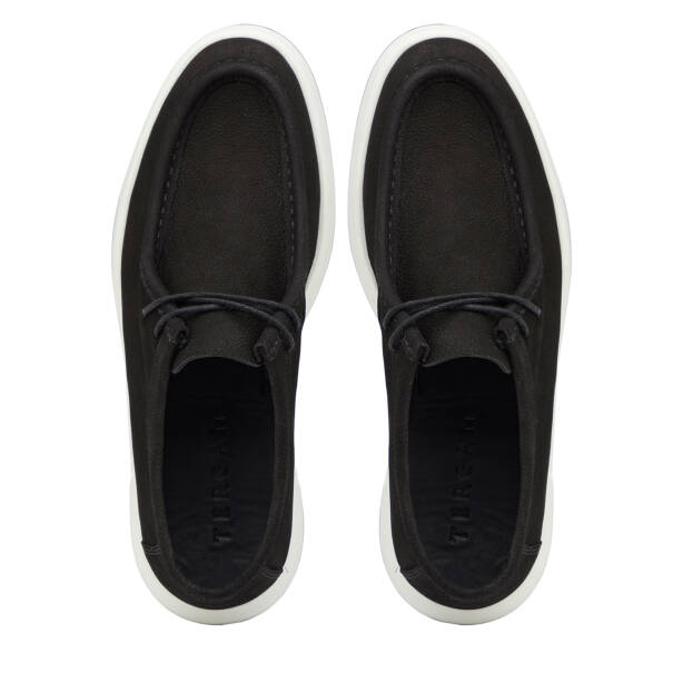 Siyah Hakiki Nubuk Deri Erkek Casual Ayakkabı - E26I1AY57635-A64 - 5