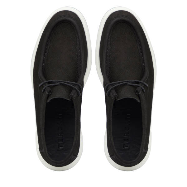 Siyah Hakiki Nubuk Deri Erkek Casual Ayakkabı - E26I1AY57635-A64 - 5