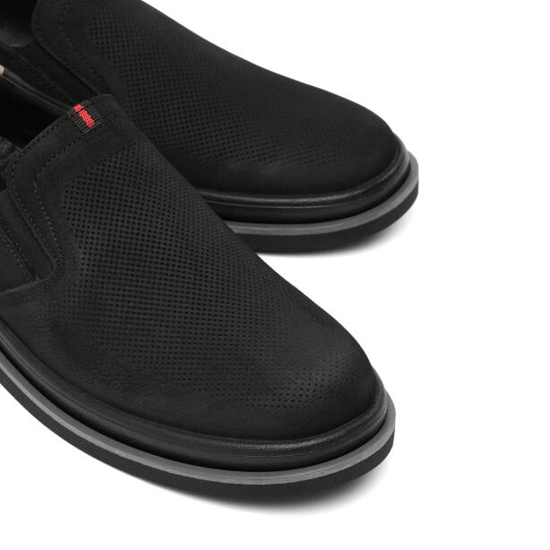 Siyah Hakiki Nubuk Deri Erkek Casual Ayakkabı - E26I1AY57641-A64 - 3