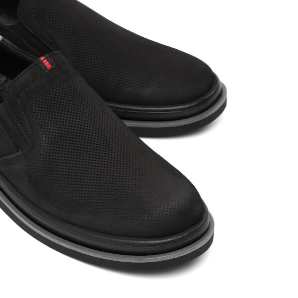 Siyah Hakiki Nubuk Deri Erkek Casual Ayakkabı - E26I1AY57641-A64 - 3