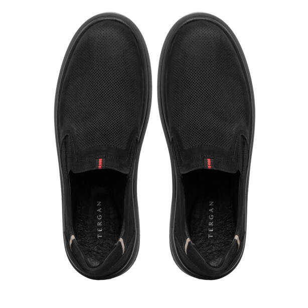 Siyah Hakiki Nubuk Deri Erkek Casual Ayakkabı - E26I1AY57641-A64 - 5