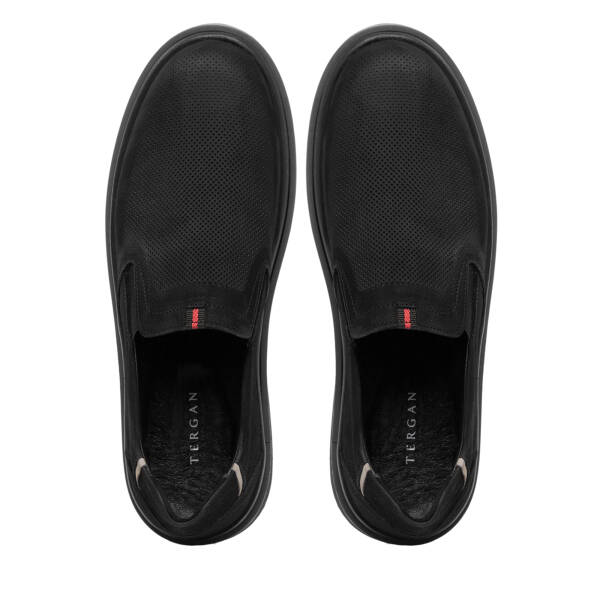 Siyah Hakiki Nubuk Deri Erkek Casual Ayakkabı - E26I1AY57641-A64 - 5