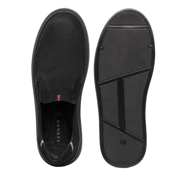 Siyah Hakiki Nubuk Deri Erkek Casual Ayakkabı - E26I1AY57641-A64 - 6