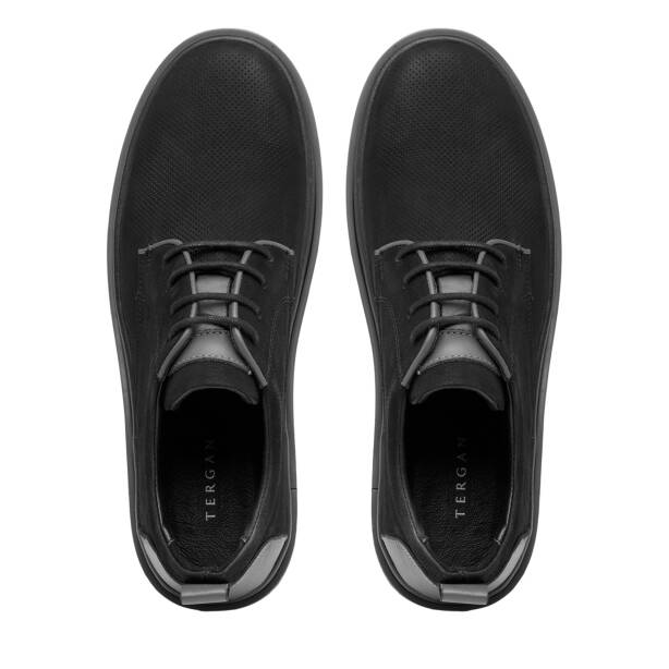 Siyah Hakiki Nubuk Deri Erkek Casual Ayakkabı - E26I1AY57643-A64 - 5