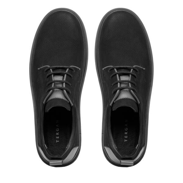 Siyah Hakiki Nubuk Deri Erkek Casual Ayakkabı - E26I1AY57643-A64 - 5