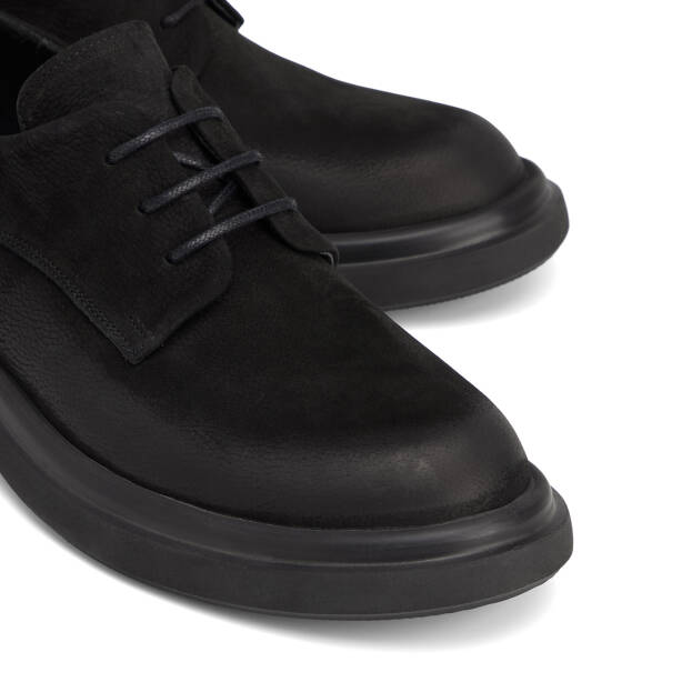 Siyah Hakiki Nubuk Deri Erkek Casual Ayakkabı - E26S1AY57800-A64 - 3