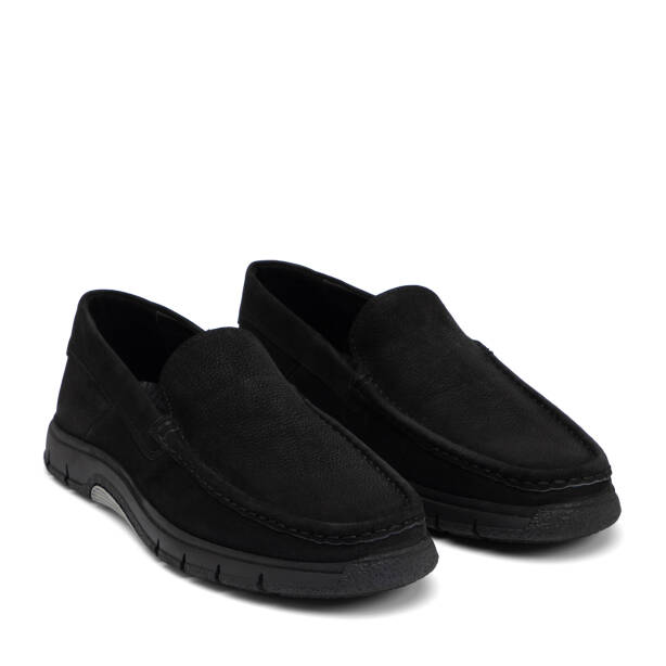 Siyah Hakiki Nubuk Deri Erkek Loafer - E26I1AY57646-A64 - 2
