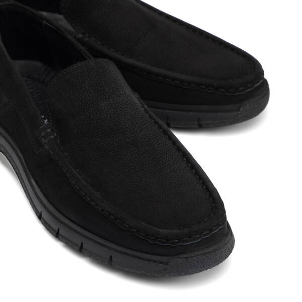 Siyah Hakiki Nubuk Deri Erkek Loafer - E26I1AY57646-A64 - 3