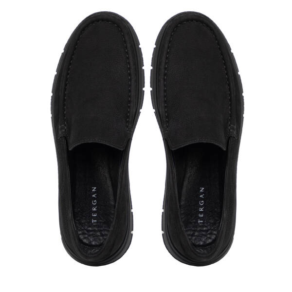 Siyah Hakiki Nubuk Deri Erkek Loafer - E26I1AY57646-A64 - 5
