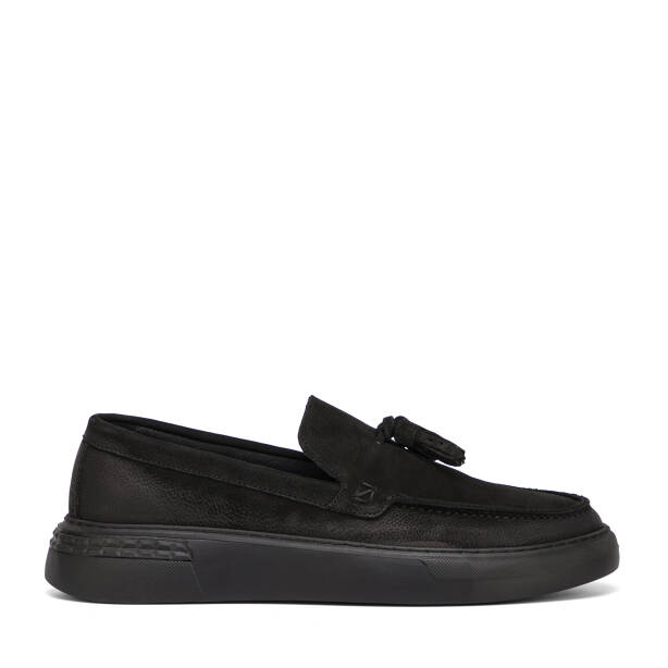 Siyah Hakiki Nubuk Deri Erkek Loafer - E26S1AY57804-A64 - 1