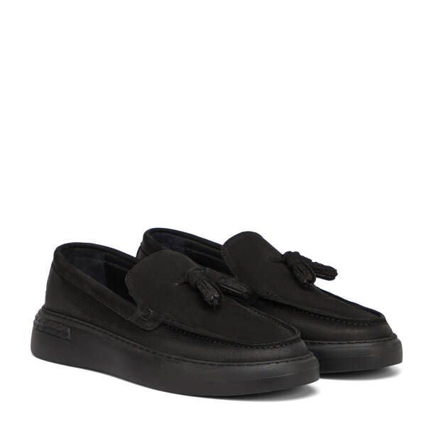 Siyah Hakiki Nubuk Deri Erkek Loafer - E26S1AY57804-A64 - 2
