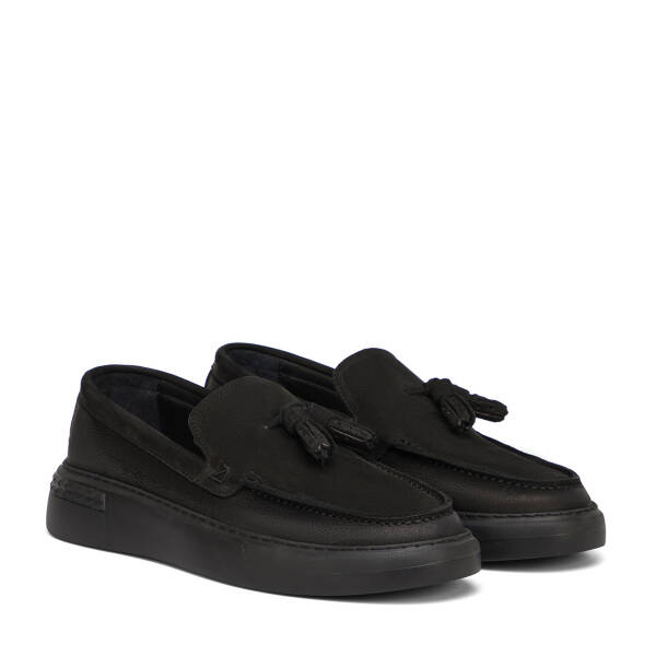 Siyah Hakiki Nubuk Deri Erkek Loafer - E26S1AY57804-A64 - 2